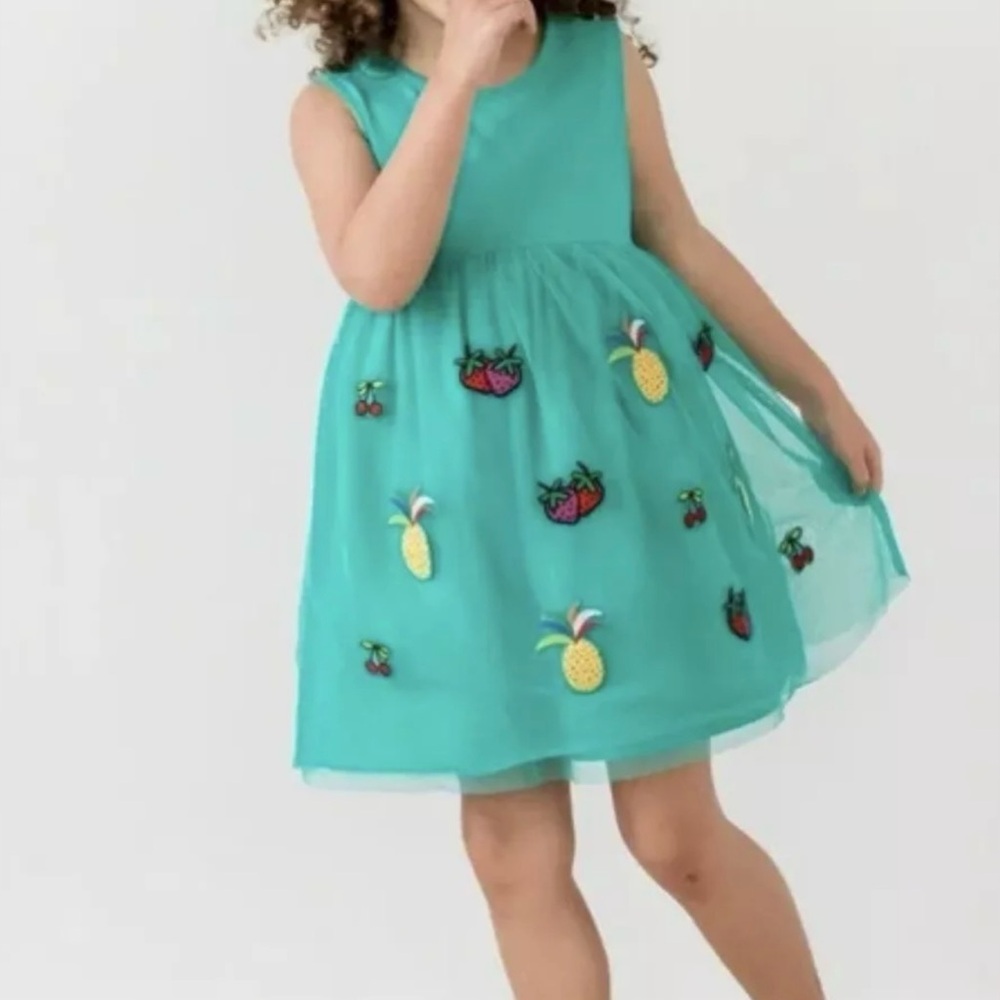 NWT HANNA ANDERSSON TULLE EMBROIDERED FRUIT TANK DRESS GIRLS 130/8